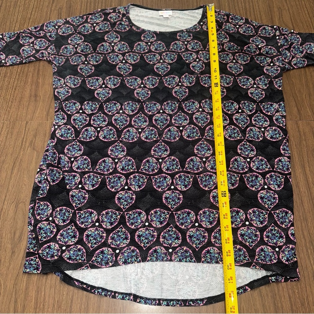 LuLaRoe Black Mint Pink Mint Women’s M Scoop Neck Short Sleeve Shirt Dress - Picture 9 of 9